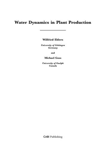 WATER DYNAMICS IN PLANT PRODUCTION