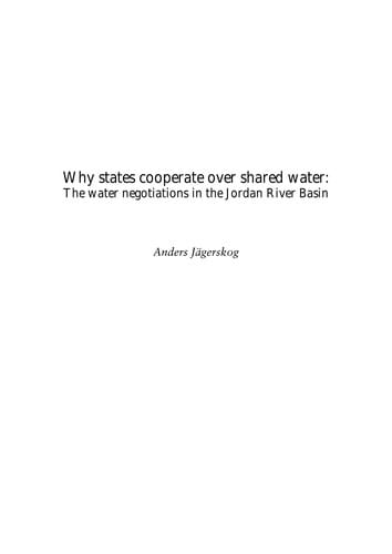 Why states cooperate over shared water