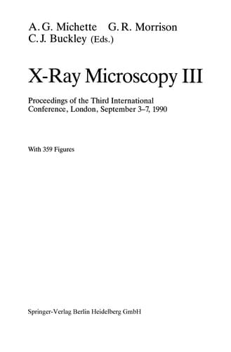 X-ray microscopy III
