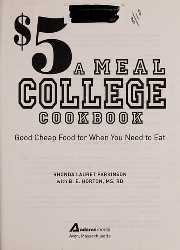 $5 a meal college cookbook
