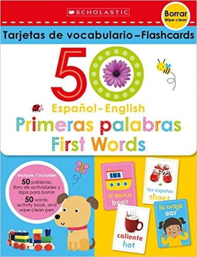 Flash Cards Set - 50 Spanish-English First Words