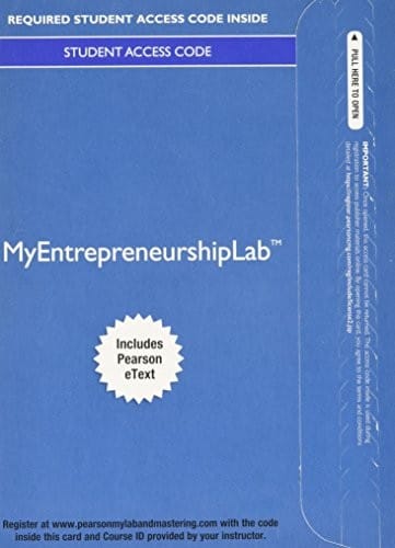 MyLab Entrepreneurship with Pearson eText -- Access Card -- for Entrepreneurship
