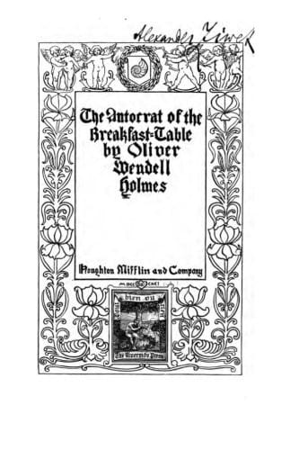 The Autocrat of the Breakfast-table