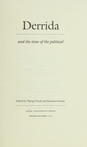 Derrida and the time of the political