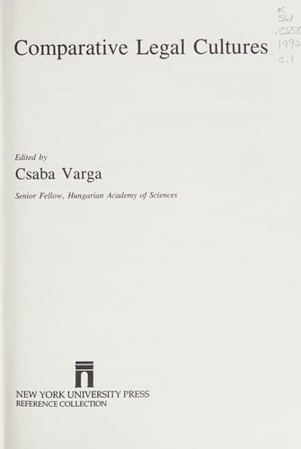 Comparative legal cultures