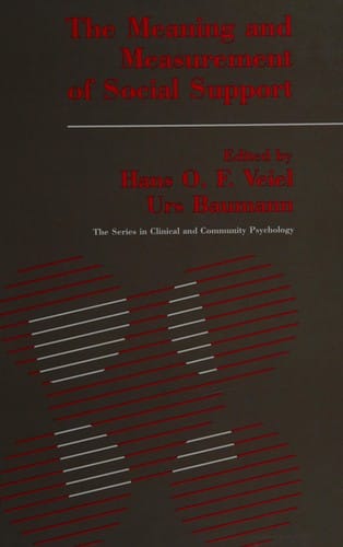 The Meaning and measurement of social support