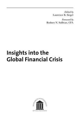 Insights into the global financial crisis