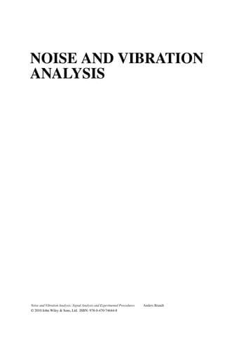 Noise and vibration analysis