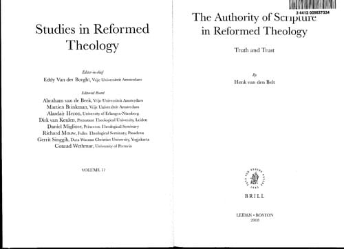 The Authority of Scripture in Reformed Theology