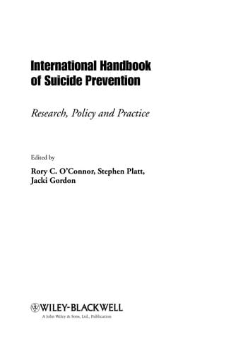 International handbook of suicide prevention research, policy and practice
