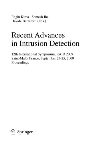 Recent Advances in Intrusion Detection