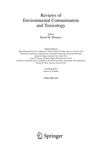 Reviews of Environmental Contamination and Toxicology Vol 203