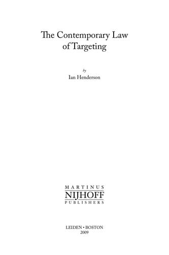 The contemporary law of targeting