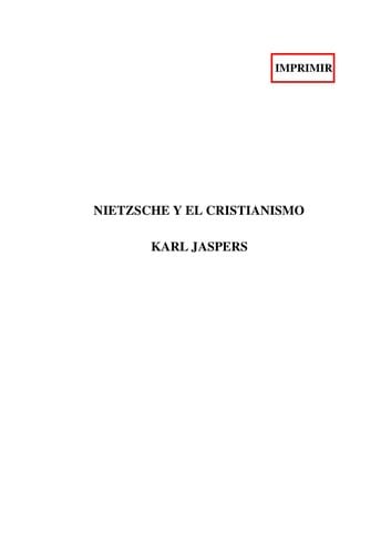 Nietzsche y el Cristianismo