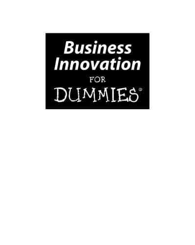 Business Innovation For Dummies