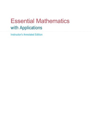 Essential mathematics with applications