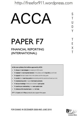 Financial reporting (International)