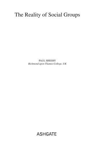 REALITY OF SOCIAL GROUPS