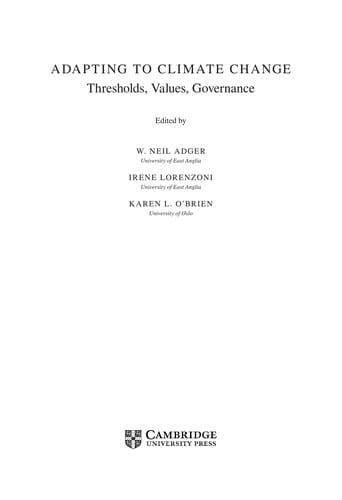 Adapting to climate change