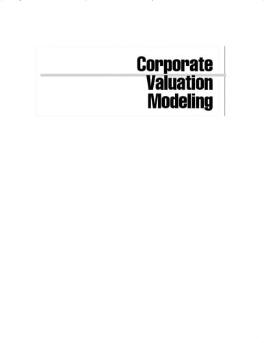 Corporate valuation modeling