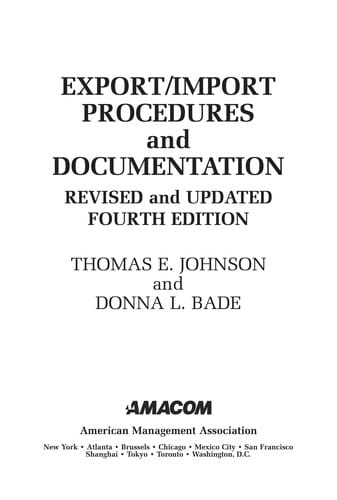 Export/import procedures and documentation