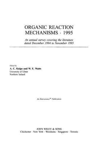 Organic reaction mechanisms, 1995