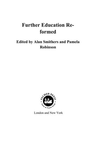 Further education re-formed