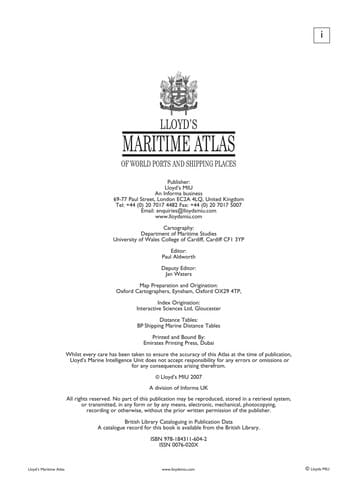 Lloyd's maritime atlas of world ports and shipping places