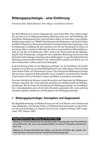 Bildungspsychologie