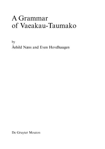 A grammar of Vaeakau-Taumako