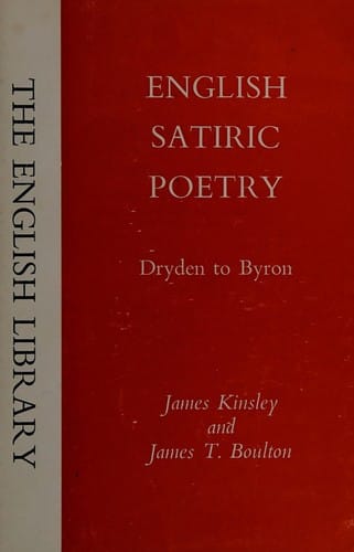 English satiric poetry, Dryden to Byron