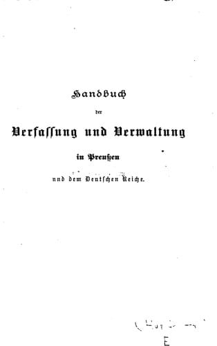 Handbuch der Verfassung und Verwaltung in Preussen und dem Deutschen reiche