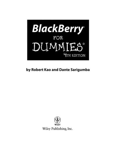 BlackBerry For Dummies