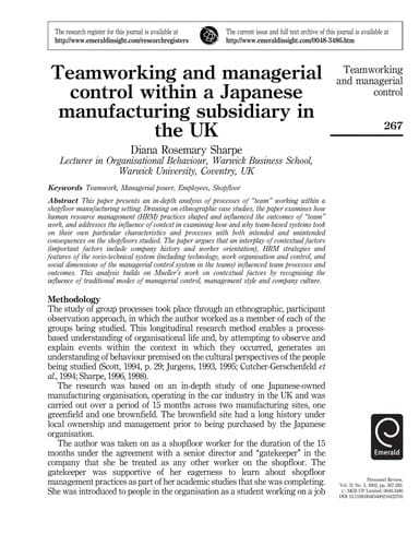 Issues in teamworking