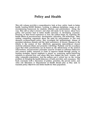 Policy and health