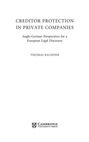Creditor protection in private companies