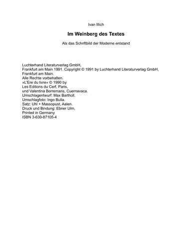 Im Weinberg des Textes