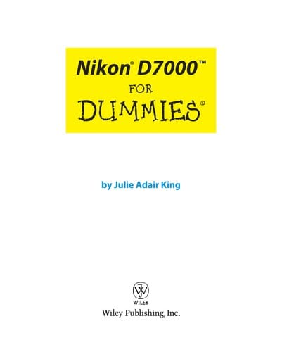 Nikon D7000 for dummies