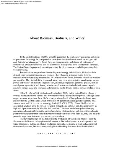 Water implications of biofuels production in the United States