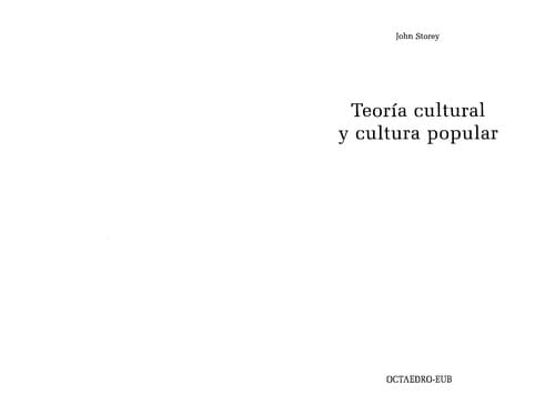 Teori a cultural y cultura popular