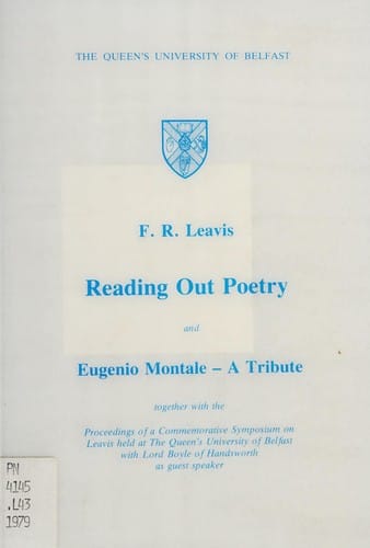 Reading out poetry and Eugenio Montale