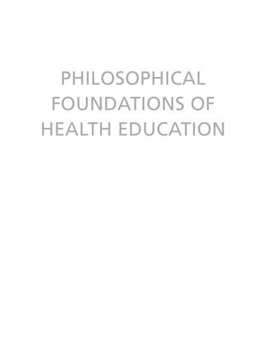 Philosophical foundations of health education