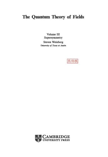 The quantum theory of fields