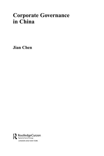 CORPORATE GOVERNANCE IN CHINA