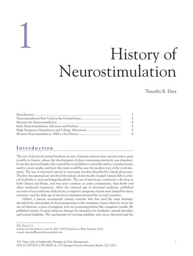 Atlas of implantable therapies for pain management