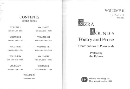 Ezra Pound's Poetry and Prose
