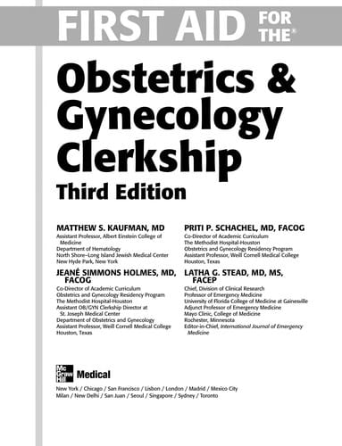 First aid for the obstetrics & gynecology clerkship