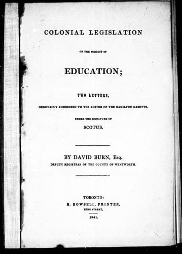 Colonial legislation on the subject of education