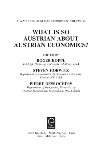 Advances in Austrian economics