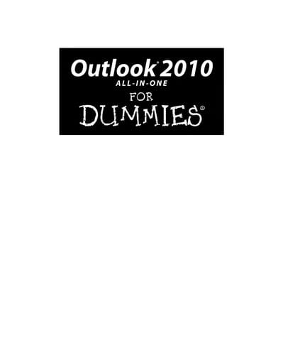 Outlook 2010 all-in-one for dummies